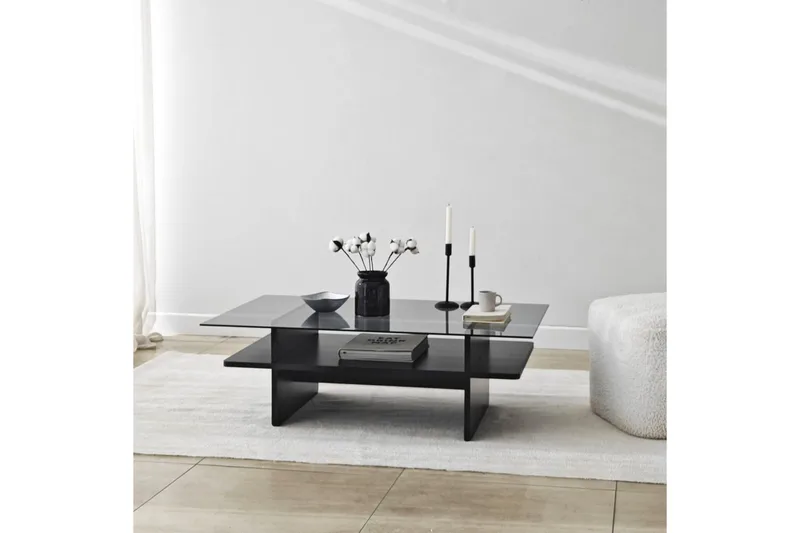 Sofabord Rubby Rektangel Svart / Røyk - Svart / Røyk - Møbler - Bord - Sofabord