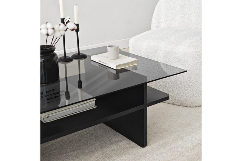 Sofabord Rubby Rektangel Svart / Røyk - Svart / Røyk - Møbler - Bord - Sofabord