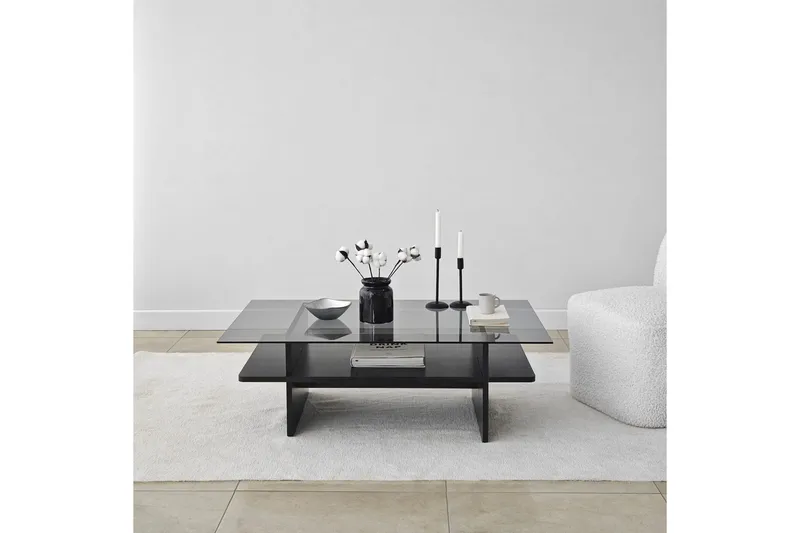 Sofabord Rubby Rektangel Svart / Røyk - Svart / Røyk - Møbler - Bord - Sofabord