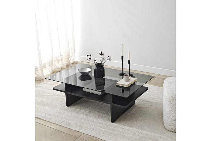 Sofabord Rubby Rektangel Svart / Røyk - Svart / Røyk - Møbler - Bord - Sofabord