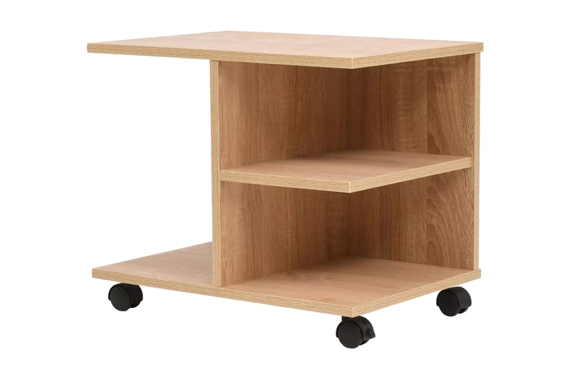 Rullende hylle 50x35x42 cm eik - Møbler - Bord - Sofabord