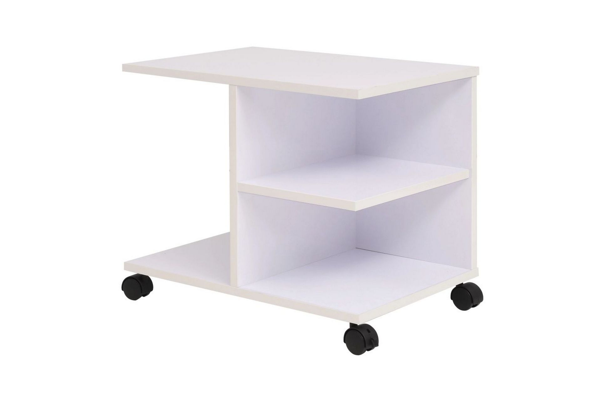 Rullende hylle 50x35x42 cm hvit - Møbler - Bord - Sofabord