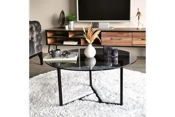 Sabani Sofabord 75 cm Rundt X-formede Ben - Grå - Møbler - Bord - Sofabord
