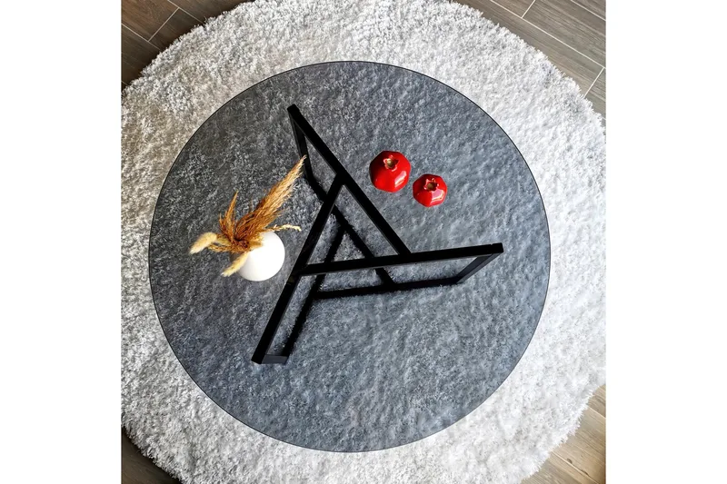 Sabani Sofabord 75 cm Rundt X-formede Ben - Grå - Møbler - Bord - Sofabord