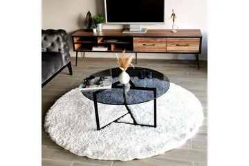 Sabani Sofabord 75 cm Rundt X-formede Ben - Grå - Møbler - Bord - Sofabord