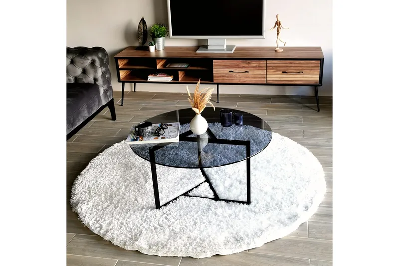 Sabani Sofabord 75 cm Rundt X-formede Ben - Grå - Møbler - Bord - Sofabord