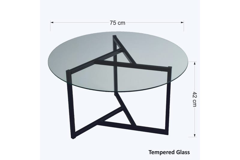 Sabani Sofabord 75 cm Rundt X-formede Ben - Røykfarget - Møbler - Bord - Sofabord