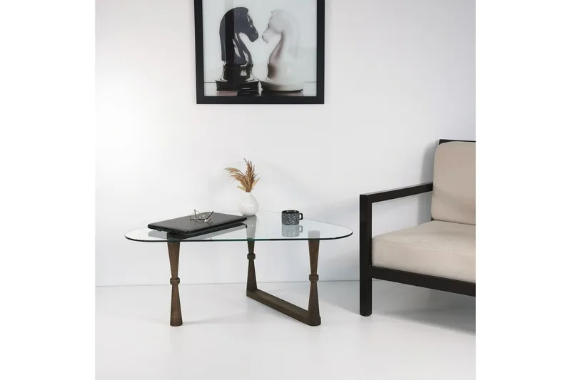 Sabani Sofabord 96 cm Trekantete - Valnøttbrun - Møbler - Bord - Sofabord