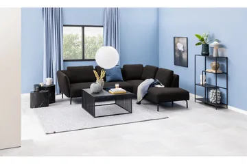 Saklani Kvadratisk Sofabord 80x80 cm i Metall med Glassplate - Sort - Møbler - Bord - Sofabord