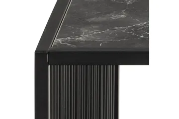 Saklani Kvadratisk Sofabord 80x80 cm i Metall med Glassplate - Sort - Møbler - Bord - Sofabord