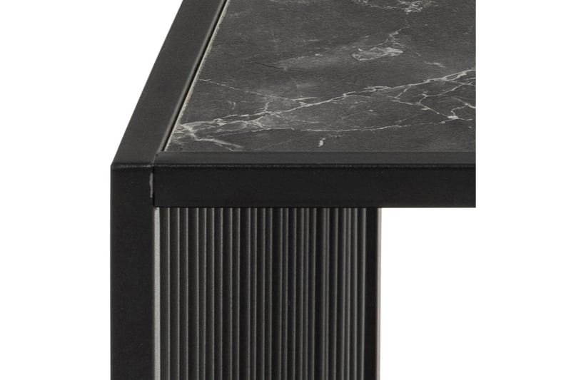 Saklani Kvadratisk Sofabord 80x80 cm i Metall med Glassplate - Sort - Møbler - Bord - Sofabord