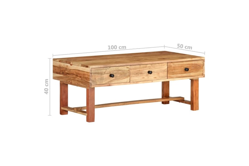 Salongbord 100x50x40 cm heltre akasie - Møbler - Bord - Sofabord