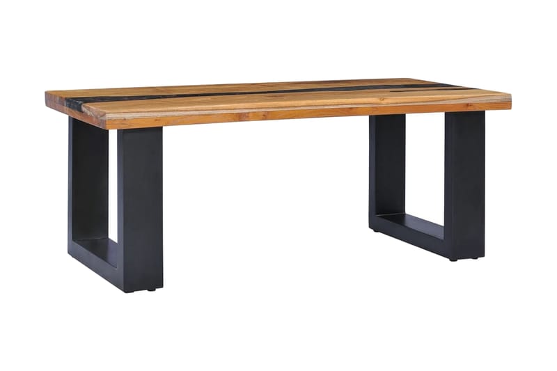 Salongbord 100x50x40 cm heltre teak og polyresin - Flerfarget - Møbler - Bord - Sofabord