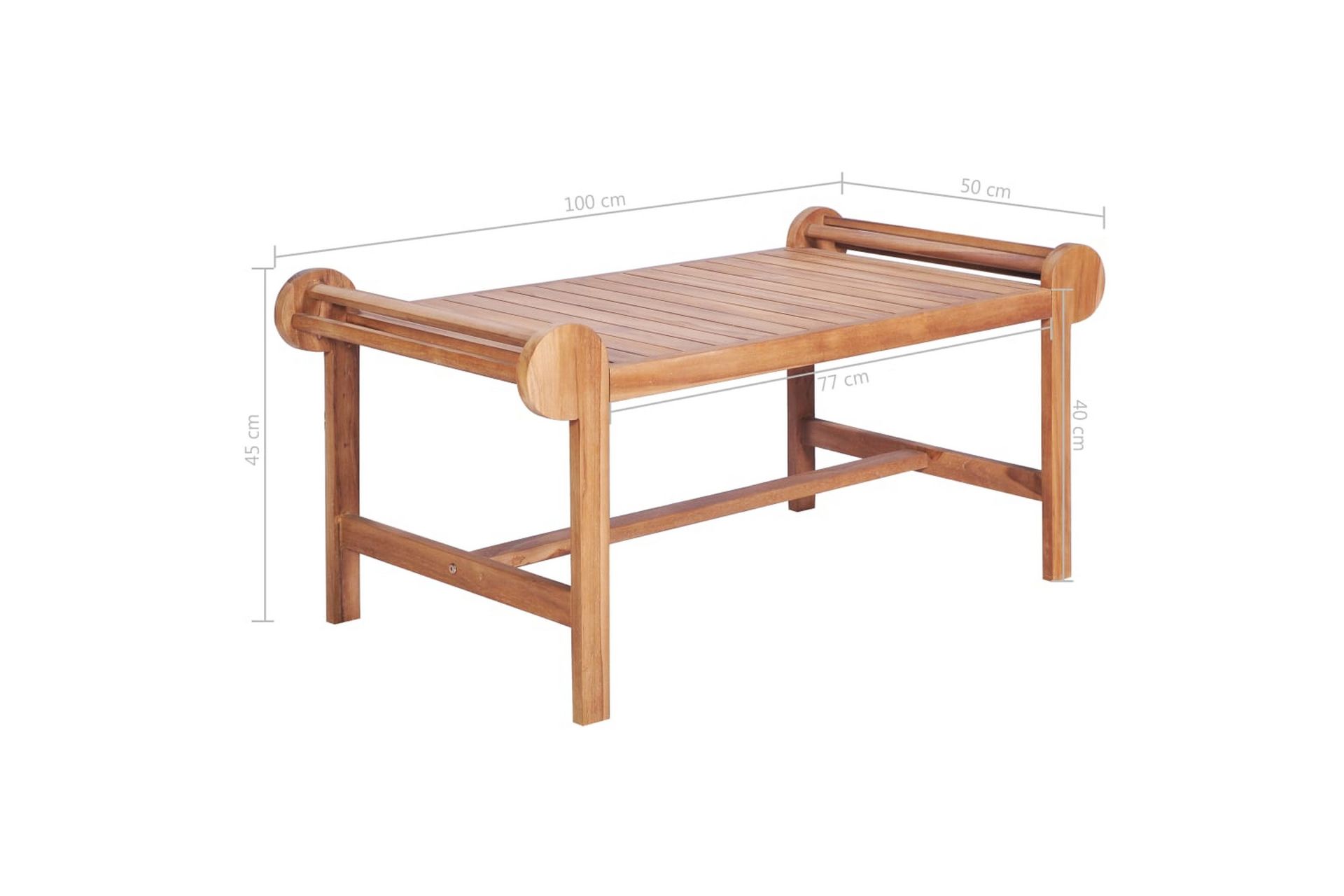 Salongbord 100x50x45 cm heltre teak - Møbler - Bord - Sofabord