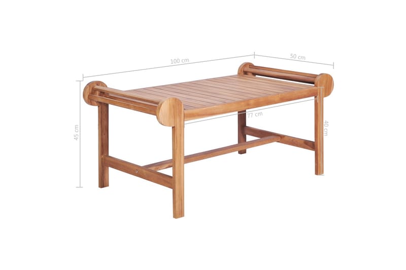 Salongbord 100x50x45 cm heltre teak - Møbler - Bord - Sofabord