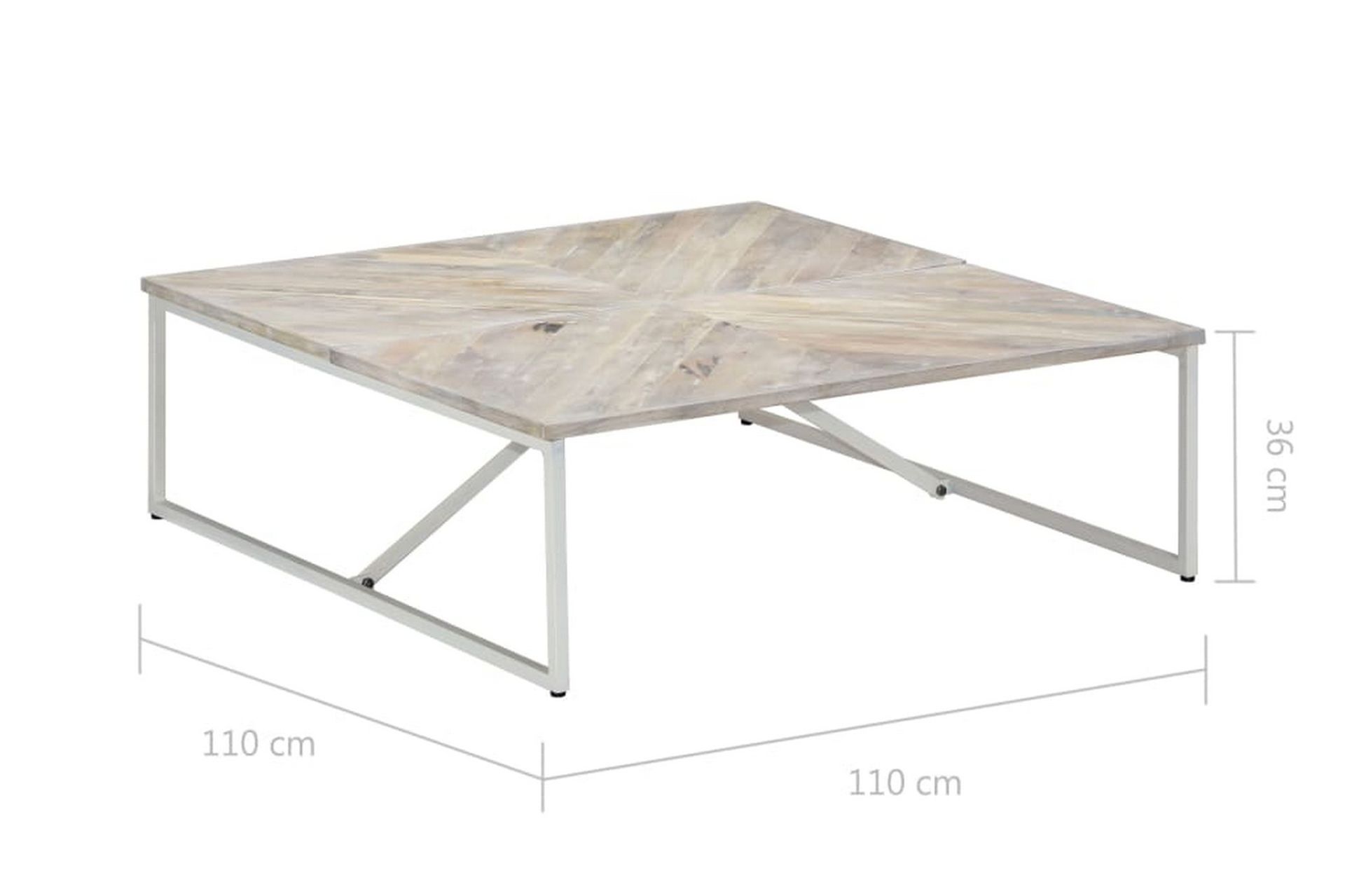 Salongbord 110x110x36 cm heltre mango - Møbler - Bord - Sofabord