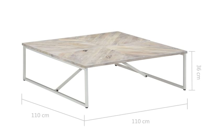 Salongbord 110x110x36 cm heltre mango - Møbler - Bord - Sofabord