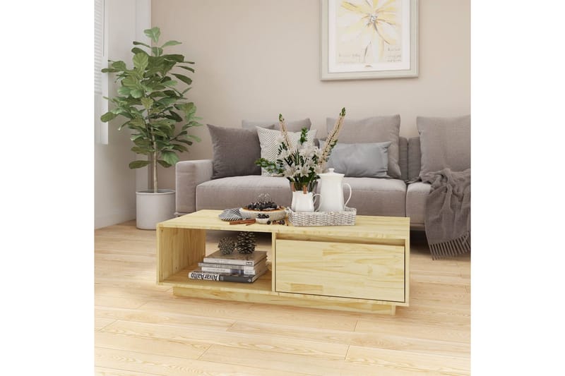 Salongbord 110x50x33,5 cm heltre furu - Brun - Møbler - Bord - Sofabord