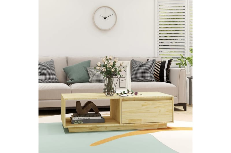 Salongbord 110x50x33,5 cm heltre furu - Brun - Møbler - Bord - Sofabord