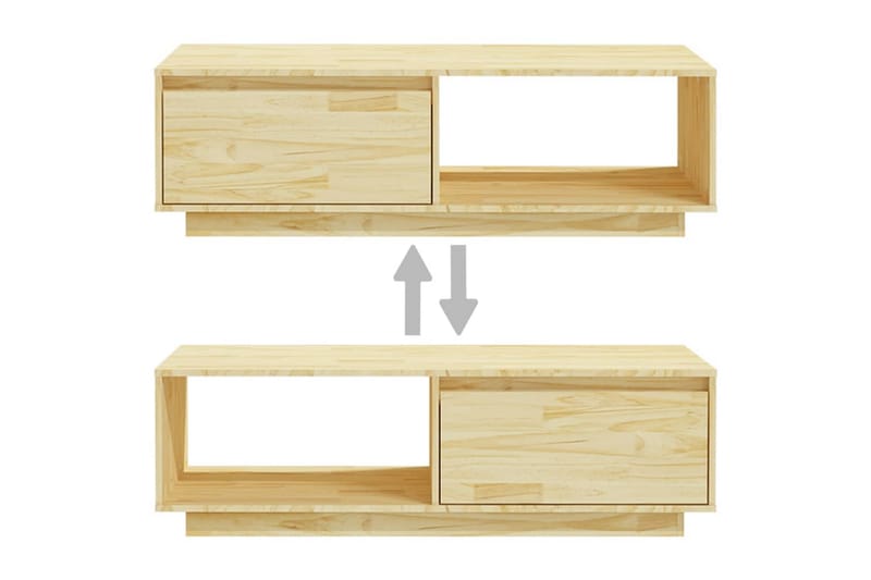 Salongbord 110x50x33,5 cm heltre furu - Brun - Møbler - Bord - Sofabord