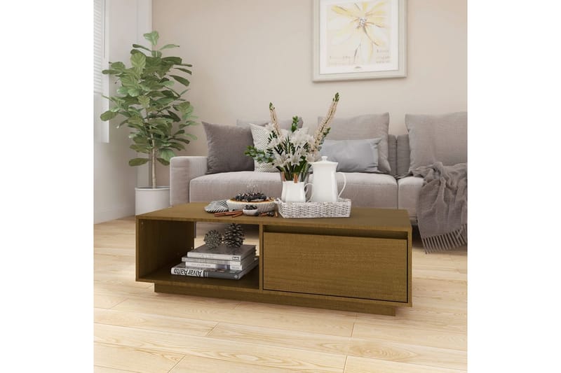 Salongbord 110x50x33,5 cm heltre furu honningbrun - Brun - Møbler - Bord - Sofabord