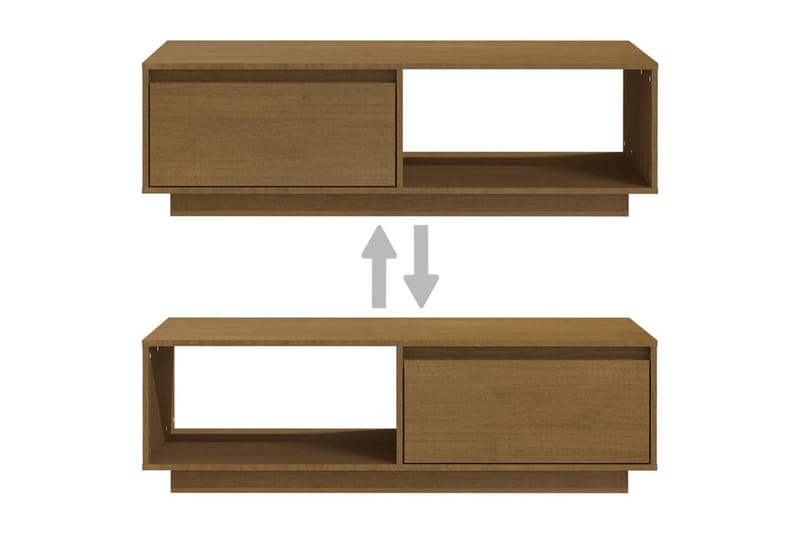 Salongbord 110x50x33,5 cm heltre furu honningbrun - Brun - Møbler - Bord - Sofabord