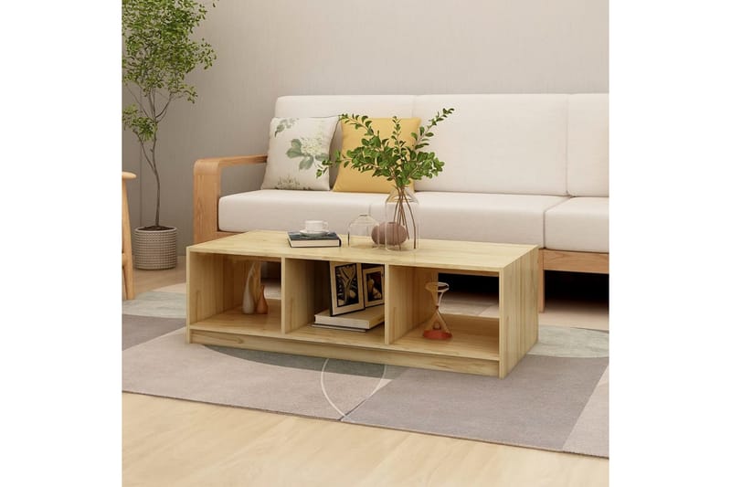 Salongbord 110x50x34 cm heltre furu - Brun - Møbler - Bord - Sofabord