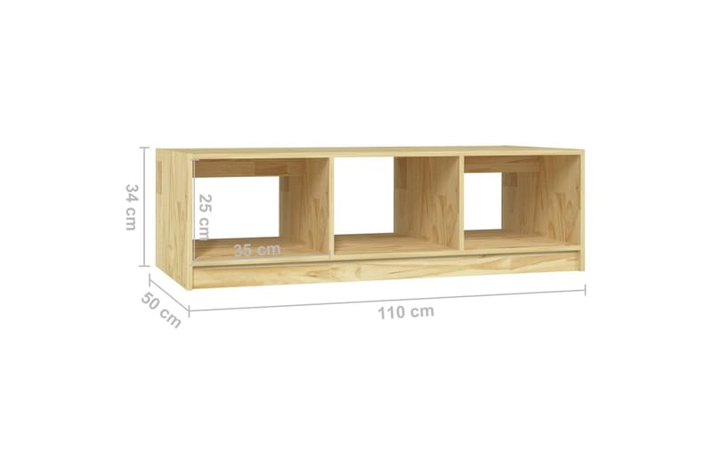 Salongbord 110x50x34 cm heltre furu - Brun - Møbler - Bord - Sofabord