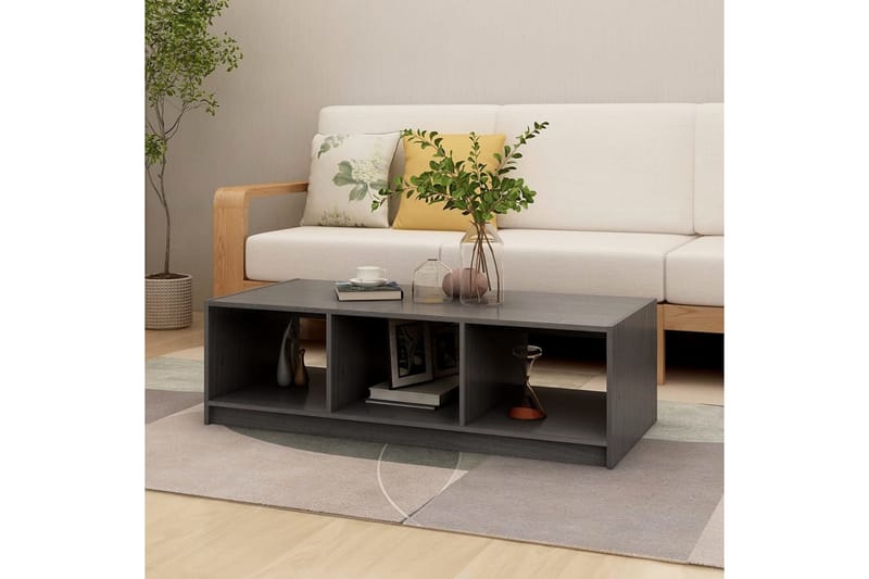 Salongbord 110x50x34 cm heltre furu grå - Grå - Møbler - Bord - Sofabord
