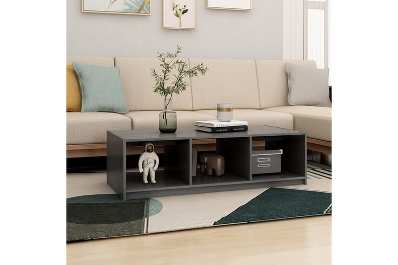 Salongbord 110x50x34 cm heltre furu grå - Grå - Møbler - Bord - Sofabord