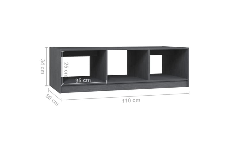 Salongbord 110x50x34 cm heltre furu grå - Grå - Møbler - Bord - Sofabord