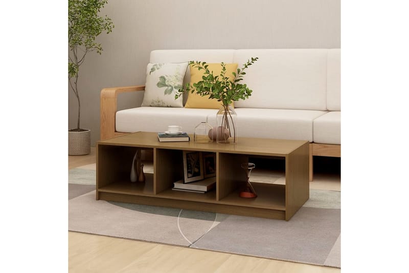 Salongbord 110x50x34 cm heltre furu honningbrun - Brun - Møbler - Bord - Sofabord
