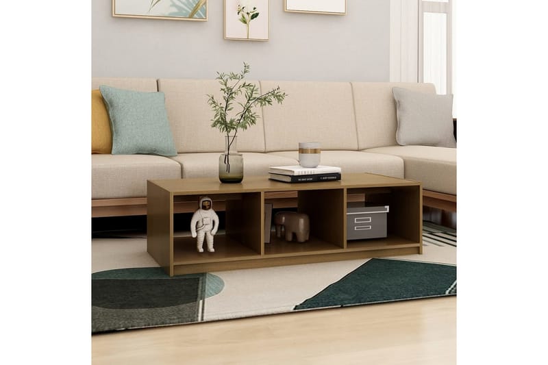 Salongbord 110x50x34 cm heltre furu honningbrun - Brun - Møbler - Bord - Sofabord