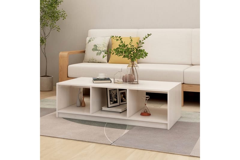 Salongbord 110x50x34 cm heltre furu hvit - Hvit - Møbler - Bord - Sofabord
