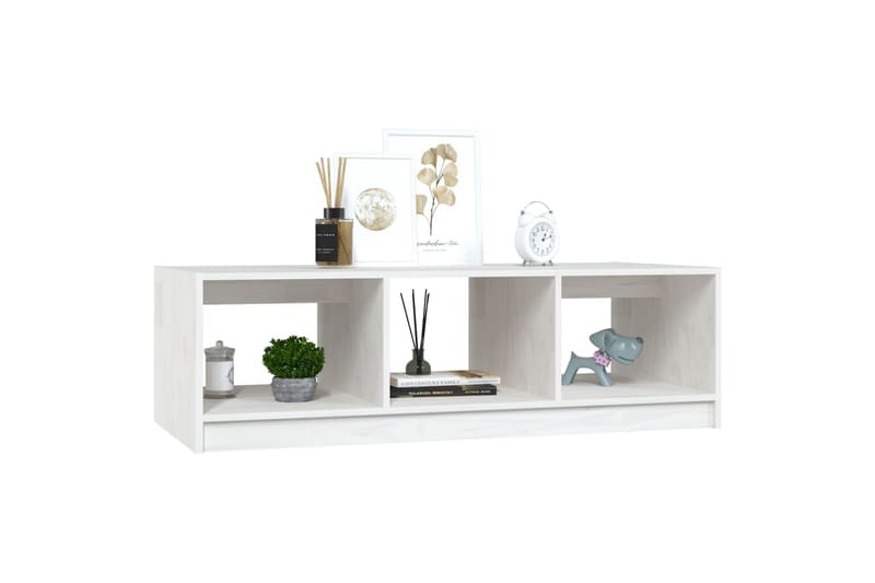 Salongbord 110x50x34 cm heltre furu hvit - Hvit - Møbler - Bord - Sofabord