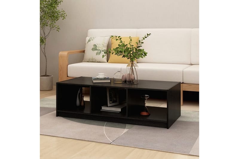 Salongbord 110x50x34 cm heltre furu svart - Svart - Møbler - Bord - Sofabord