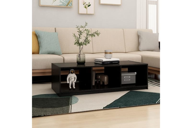 Salongbord 110x50x34 cm heltre furu svart - Svart - Møbler - Bord - Sofabord