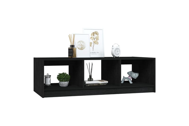 Salongbord 110x50x34 cm heltre furu svart - Svart - Møbler - Bord - Sofabord