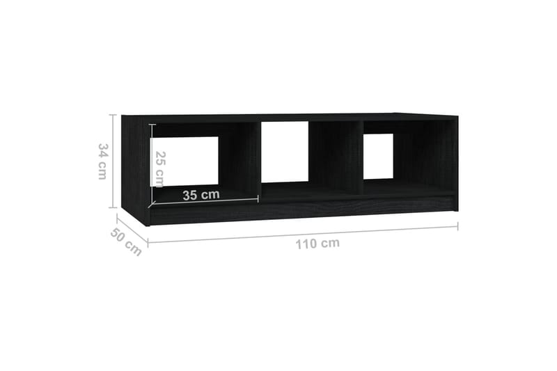 Salongbord 110x50x34 cm heltre furu svart - Svart - Møbler - Bord - Sofabord