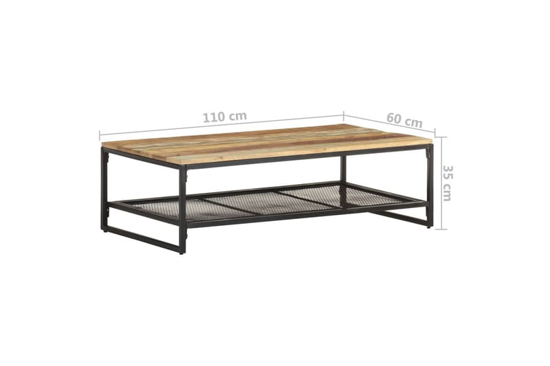 Salongbord 110x60x35 cm gjenvunnet heltre - Brun - Møbler - Bord - Sofabord