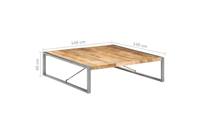 Salongbord 140x140x40 cm grovt mangotre - Brun - Møbler - Bord - Sofabord