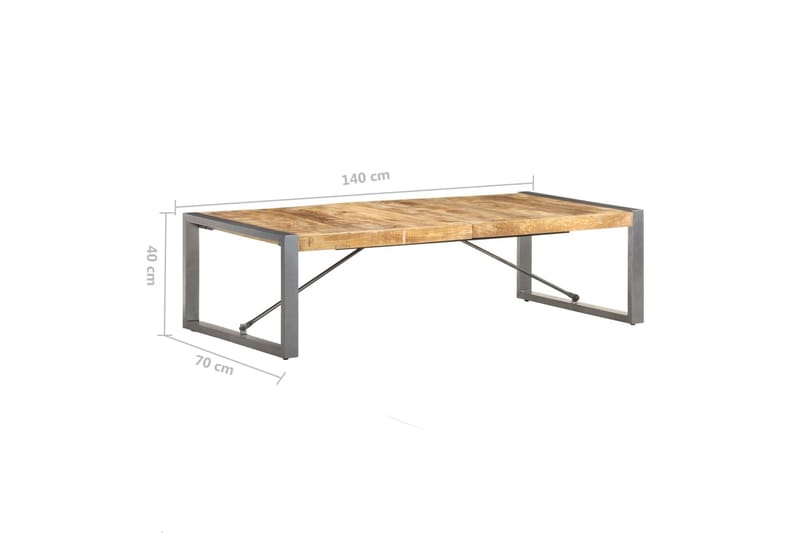 Salongbord 140x70x40 cm grovt mangotre - Møbler - Bord - Sofabord