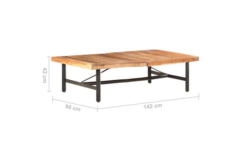 Salongbord 142x90x42 cm heltre akasie - Brun - Møbler - Bord - Sofabord