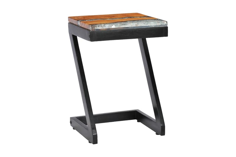 Salongbord 30x30x50 cm heltre teak og polyresin - Flerfarget - Sofabord