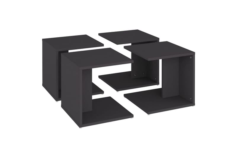 Salongbord 4 stk grå 33x33x33 cm sponplate - Grå - Møbler - Bord - Sofabord