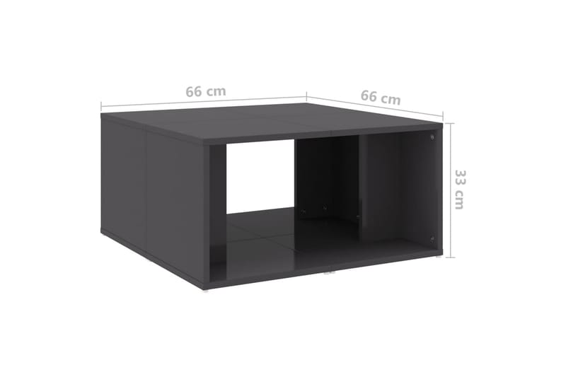 Salongbord 4 stk høyglans grå 33x33x33 cm sponplate - Grå - Møbler - Bord - Sofabord