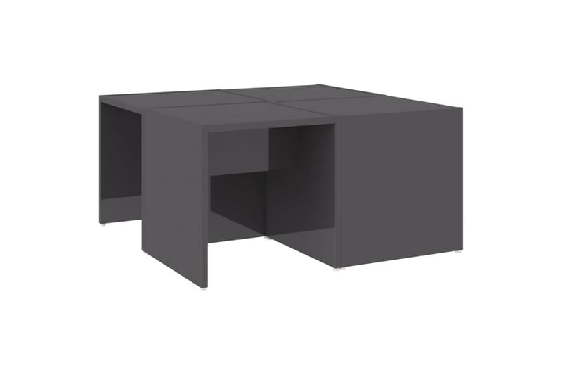 Salongbord 4 stk høyglans grå 33x33x33 cm sponplate - Grå - Møbler - Bord - Sofabord
