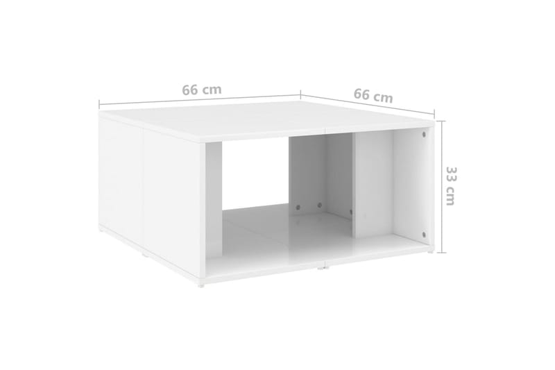 Salongbord 4 stk høyglans hvit 33x33x33 cm sponplate - Hvit - Møbler - Bord - Sofabord