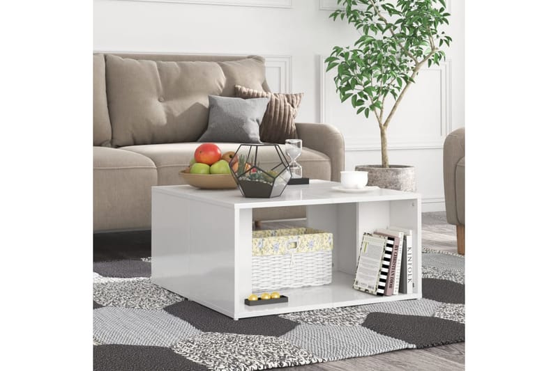 Salongbord 4 stk høyglans hvit 33x33x33 cm sponplate - Hvit - Møbler - Bord - Sofabord