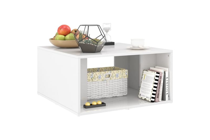 Salongbord 4 stk høyglans hvit 33x33x33 cm sponplate - Hvit - Møbler - Bord - Sofabord